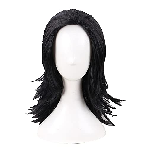 LINLINCD-Thor Loki Cosplay Perücke Unendlichkeitskrieg Schwarz Synthetisches Haar Halloween Rollenspiel for Unisex Erwachsene Karneval Party Perücken+Perücke Kappe