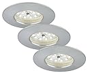 Briloner LED Einbauleuchten Attach alufarbig, 3er Set