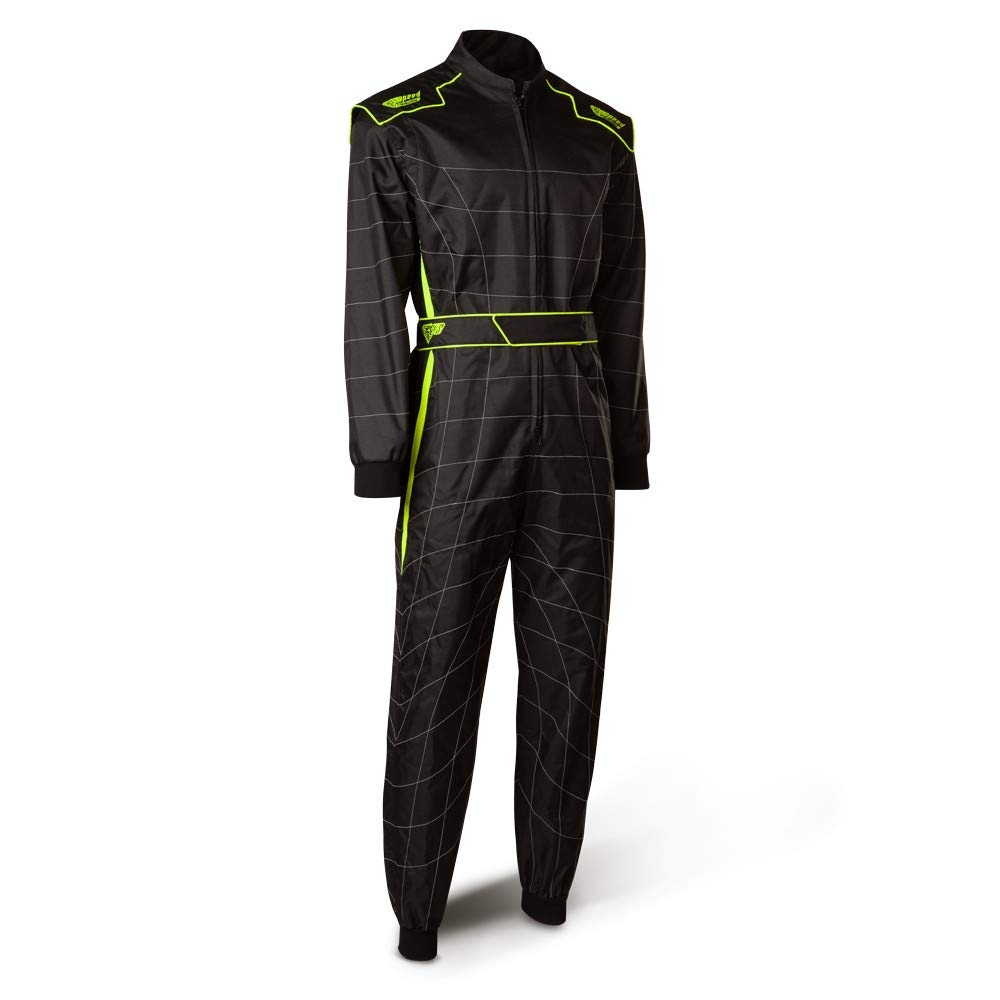 Speed Racewear Cordura Atlanta CS-2 Overall - Hochwertiger Kartoverall - schwarz/neongelb (XL)