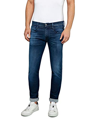 Replay Herren Anbass Hyperflex Clouds Slim Jeans, Blau (Dark Blue 007), W36/L30 (Herstellergröße: 36)