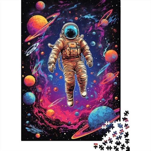 Astronauten-Galaxie-Holzpuzzle für Erwachsene, 1000-teiliges Puzzle für Erwachsene und Teenager, Lernspiele, Heimdekorationspuzzle. 75 x 50 cm