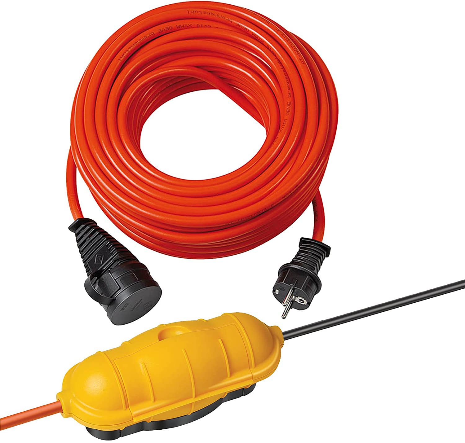 Brennenstuhl Bremaxx Verlängerungskabel IP44 20m rot, 1161760 + SafeBox Big, gelb/orange