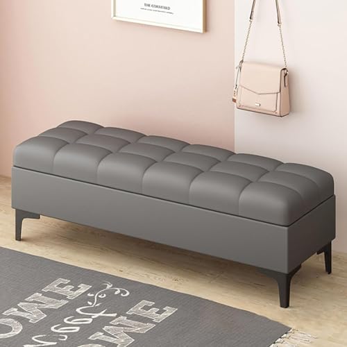 GFPHBJ Schuhbank, Sofabank, Mit Stauraum PU-Leder Fußhocker Rechteckig Nachttischbank, Geeignet Für Schlafzimmer, Wohnzimmer, Eingangsbereich,39.3" L x 15.7" W x 15.7" H,C