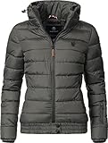 MARIKOO Damen Winter Steppjacke Poison Anthrazit Gr. S