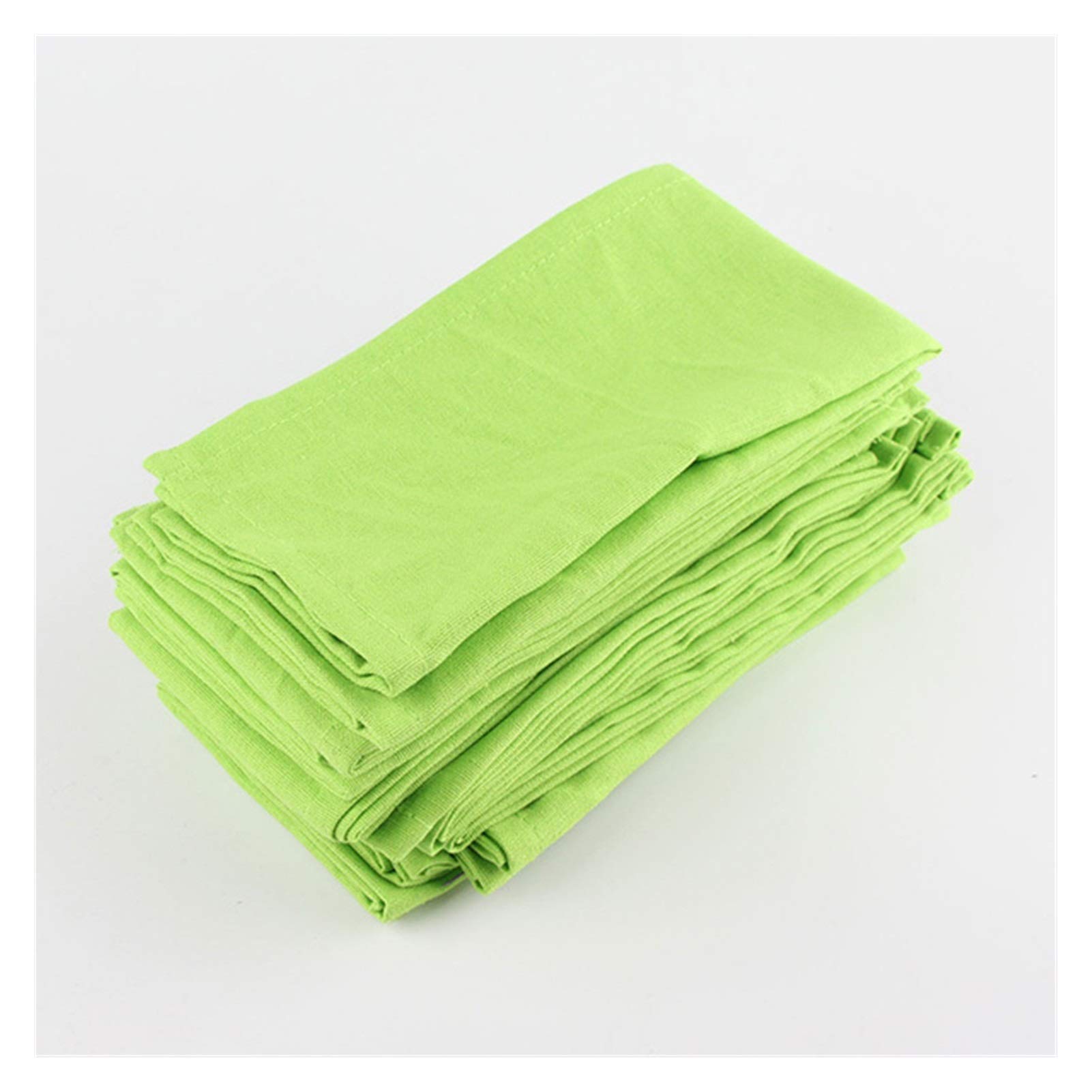 Wiederverwendbare Stoffservietten, Set von 12 Stück Tuch Servietten 40x40cm Baumwolle Leinen Servietten Tischsat Weiche Esstisch Servietten Matte Kinder Tisch Serviette Stoff(12 CJ006 4040Green)