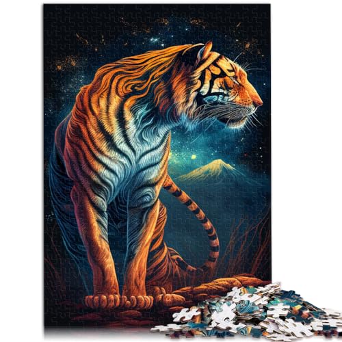 Puzzles Ein Tiger in der Nacht, 1000 Teile, Holzpuzzle, Spaß für zu Hause, Aktivitäten, Geburtstagsgeschenk, Reisegeschenke, 1000 Teile (50 x 75 cm)