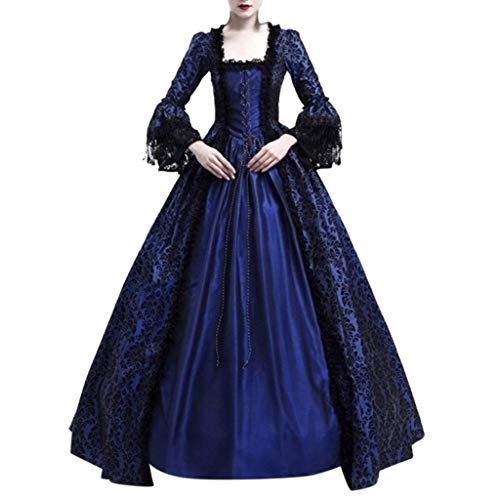 Kleid Mittelalter Damen Halloween Festlich Cosplay Karneval Halloween Kostüm Halloween Front Lace Up Kostüme Mittelalter Faire Gothic Kleid Steampunk Spitzenkleid Ärmellose High-Low Saum Gothic K