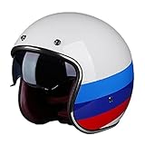 Helm Retro Jethelm DOT & ECE Sicherheit mit Verspiegelter Chrom-dropdown-sonnenblende, Einzigartiger Cooler Mehrzweckhelm, Helm-party-atmosphäre, Dekoration,#1,M