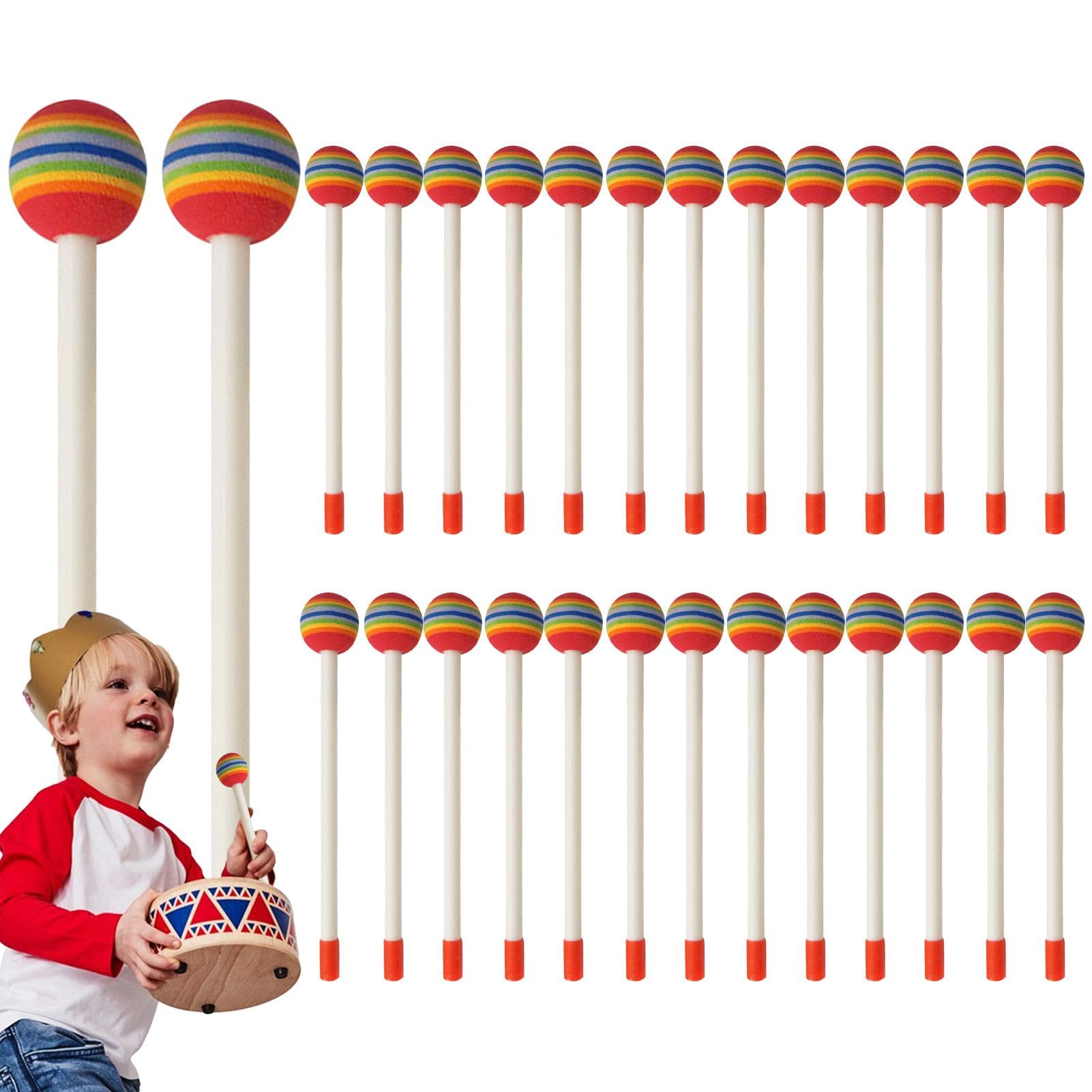 Lollipop Drumsticks, 28 Rhythmus Sticks für Musikinstrumente, Handtrommel Drumsticks, Rainbow Lollipop Sticks, Musik Percussion Instrument, Bagu