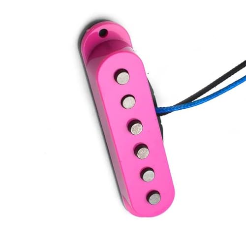 Single Coil Staggered Top Fiber Bobbin Pickup E-Gitarre Pickup Hals/Mitte/Steg 50/50/52 Mm Pink e gitarren tonabnehmer (Color : 52mm(Bridge))