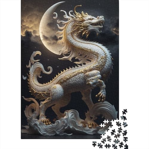 Brave Dragon - Schwieriges, anspruchsvolles Puzzle, 500-teiliges Holzpuzzle | Puzzles für Erwachsene, Spielspielzeug für Erwachsene, Familienpuzzle, Geschenk, 52 x 38 cm