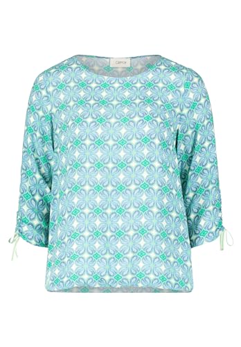 Cartoon Damen Casual-Bluse mit Muster Cream/Green,38