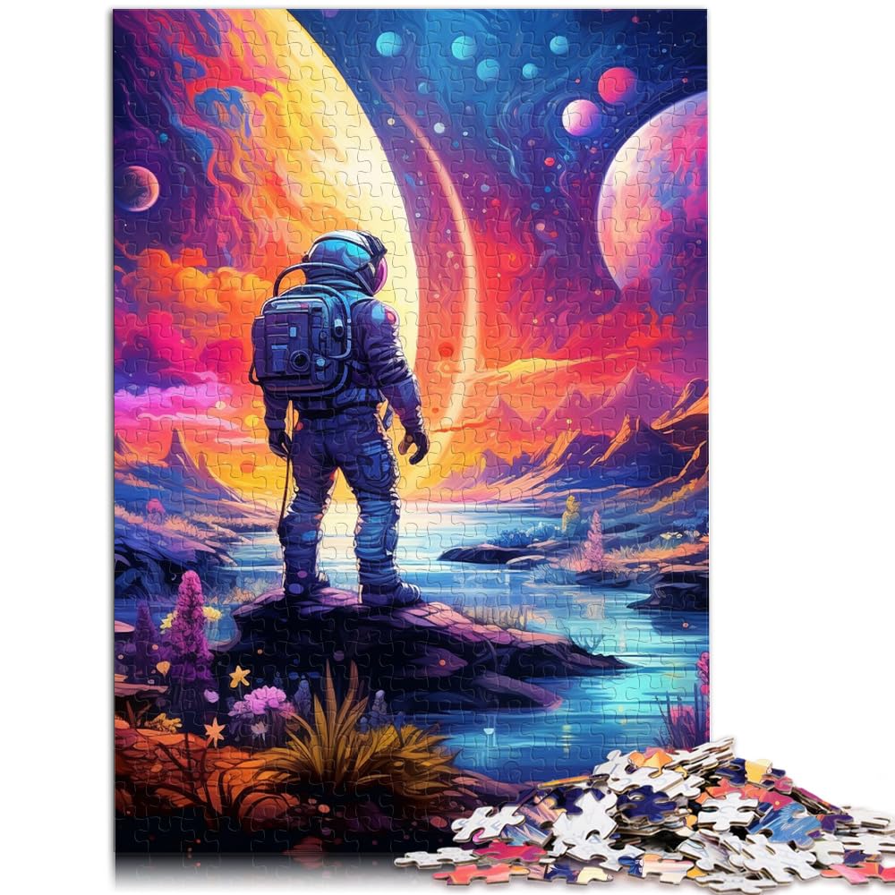 Puzzle für farbenfrohe Astronauten, 1000 große Teile, Puzzle für Erwachsene, Holzpuzzle, Familienaktivität, Puzzle, Lernspiele, 1000 Teile (50 x 75 cm)