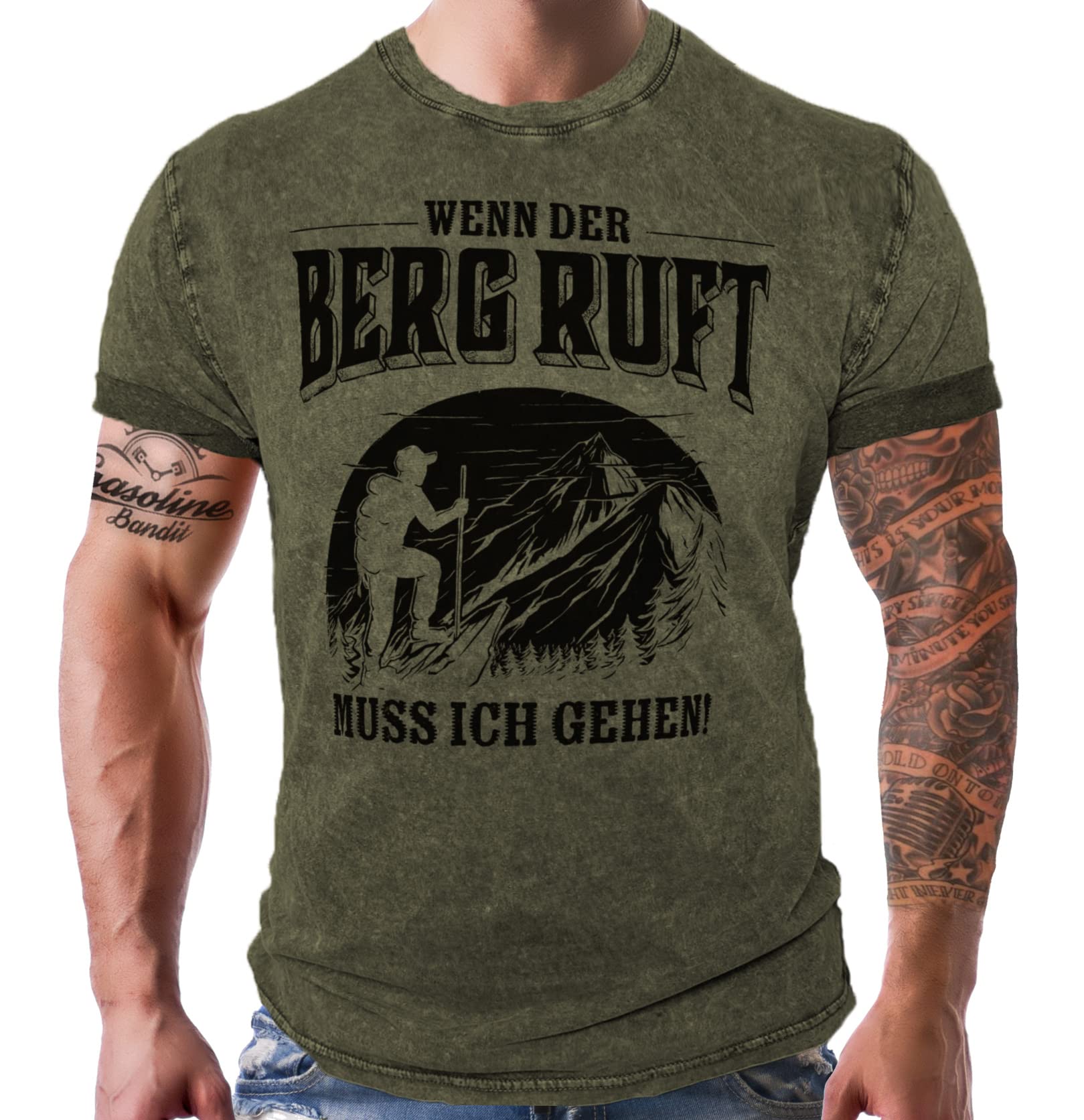 Bergsteiger T-Shirt im vintage retro Used Look: Wenn der Berg ruft…