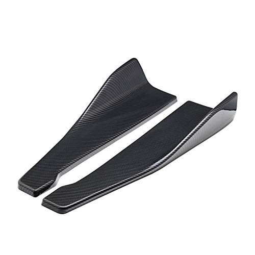 DOFABI 2 Stücke 48cm Carbon Fiber Heckspoiler Canards Diffusor Auto Seitenschweller Splitter Kit Anti-Scratch Universal Schutzwinkel Stoßstangenhalterung(Carbon Fiber)