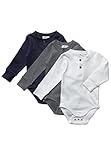 Tiny One Baby Body im 3er Set | Unisex | Mädchen und Jungen | Schwarz | Grau | Weiß | Bio Baumwolle | GOTS | 0-18 Monate Variante:Schwarz | Cremeweiß | Graumeliert, Größe:56 | 1-2 Monate