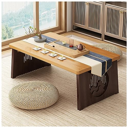 PetterShop Japanischer Boden Niedriger Tisch, Wohnzimmer Couchtisch, Klappdesign, Für Wohnzimmer, Esszimmer, Tee, Wohndekoration (Color : A, S : 60x40x30cm)