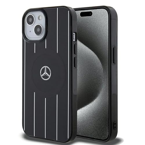 CG MOBILE Mercedes MEHMP15S23HRSK Hülle für iPhone 15 6.1'' Schwarz hardcase Double Layer Crossed Lines