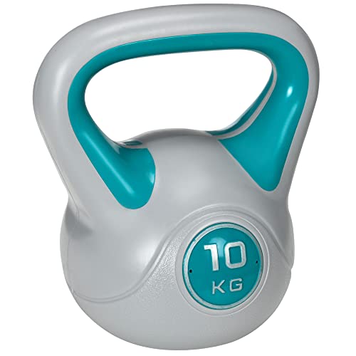 SPORTNOW Kettlebell 10 KG, Bodenschonende Kugelhantel, Schwunghantel Gewichtkugel für freies Gewichtstraining, Krafttraining, Gewichtheben, Ausdauer, Fitness, Blau