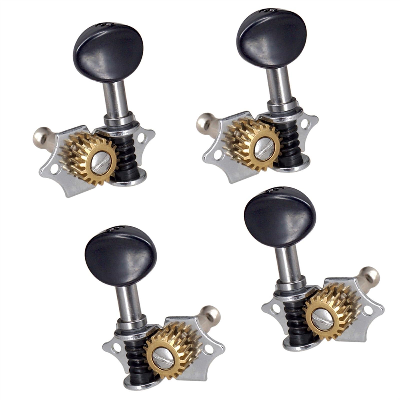 Strings Tuning Pegs Mechaniken Für Gitarre 2R2L Metall-Ukulele-Gitarre, offene Stimmwirbel für 4-saitige Gitarrenkopfplatte