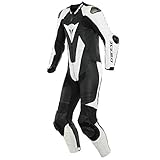 Dainese Laguna SECA 5 1-Teiler Perforierte Motorrad Lederkombi (Black/White,104)