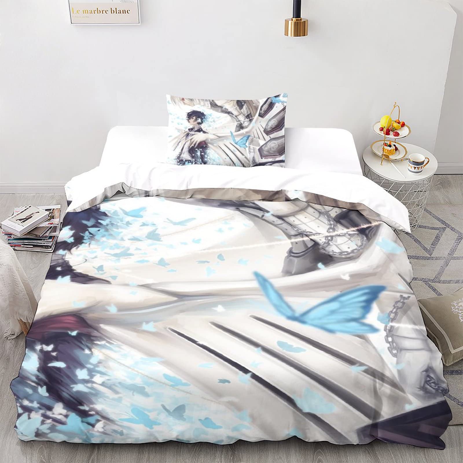 UKALOU Persona Stilvolle Bettwäsche-Sets in Verschiedenen Größen Atmungsaktives Duvet-Cover Mit Anime 3D-Print Und Verstecktem Reißverschluss Für Komfort Und Langlebigkeit Single（135x200cm）