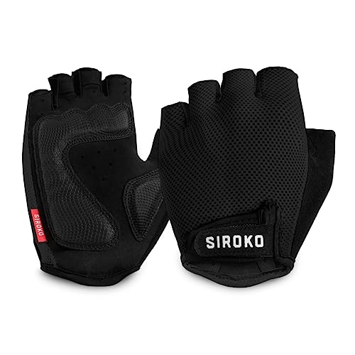 SIROKO Radhandschuhe Aero Schwarz Schwarz Herren und Damen, Schwarz , XS