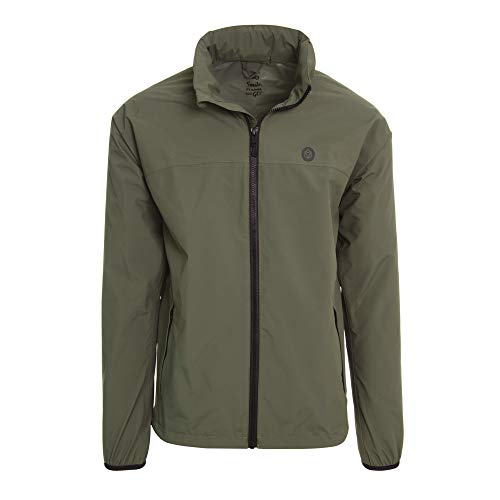 AGU GO Essential Regenjacke Damen & Herren, Fahrradjacke Wasserdicht & Winddicht, Atmungsaktiv, Reflektierend, Unisex, M, Grün