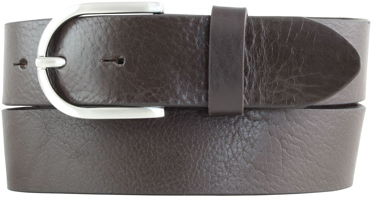 BELTINGER Damen-Gürtel aus Vollrindleder 4 cm | Jeans-Gürtel für Damen 40mm | Vollleder-Gürtel mit runder Gürtelschließe | Braun 90cm