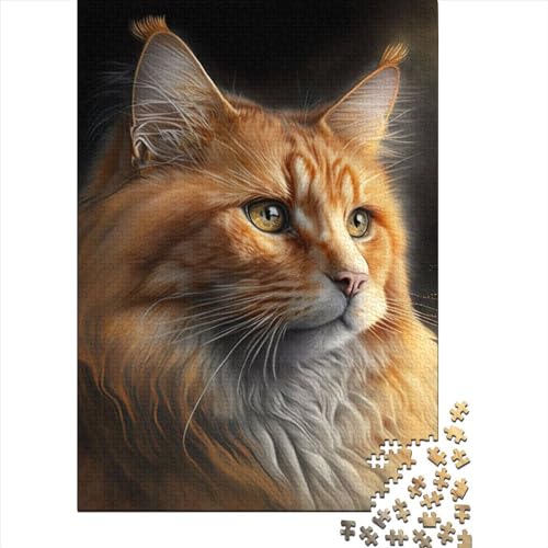 Maine Coon Puzzles Puzzles für Erwachsene und Teenager, 1000 Puzzles für Erwachsene, 1000 Teile, Lernspiele, Heimdekorationspuzzle. (Größe: 75 x 50 cm)