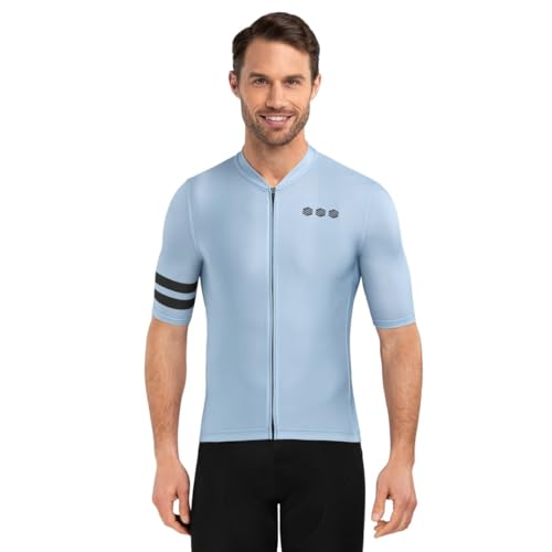 SIROKO - Radsporttrikots M2 Faro - S - Hellblau/Schwarz