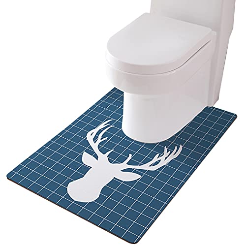 ZESLIV WC Vorleger mit Ausschnitt 90*60cm rutschfeste Badematte Badezimmerteppich Toilettenmatte Badgarnitur Badteppich