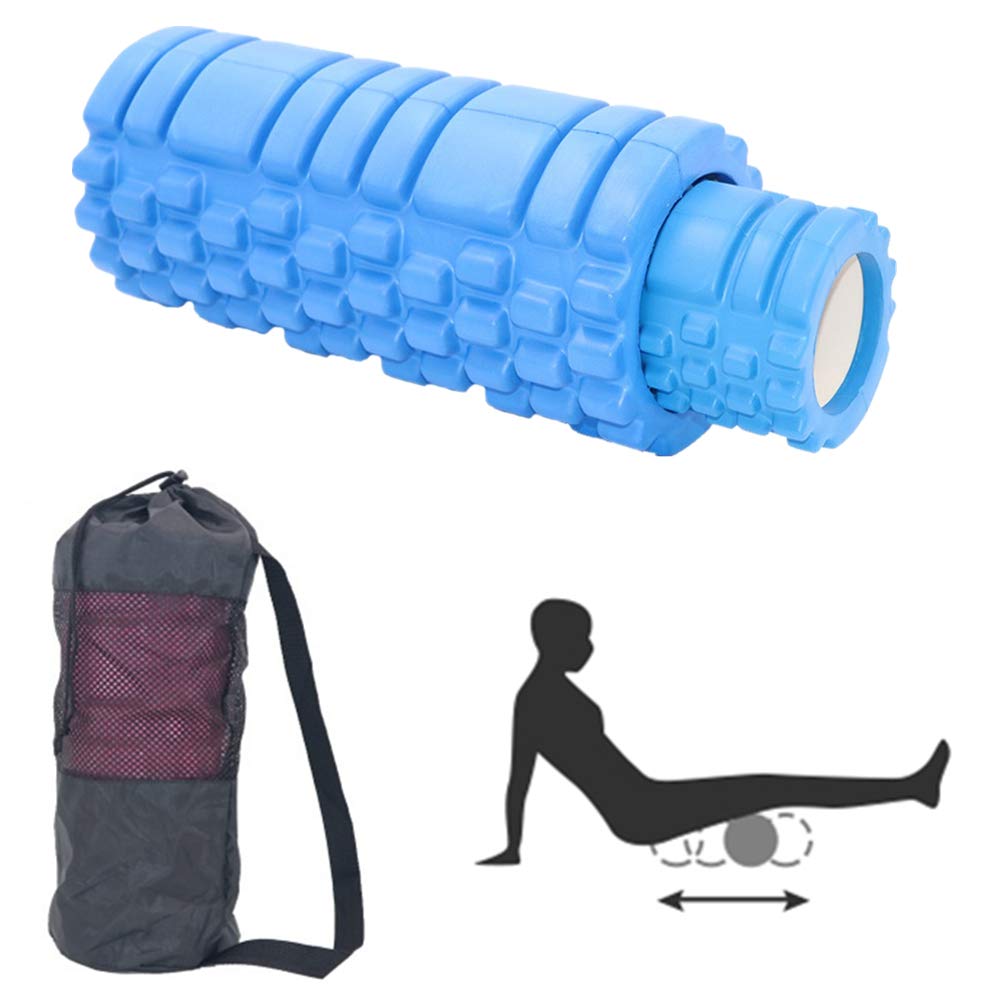 Rückenrolle Faszienroller Schaumstoffrolle für tiefe Gewebemuskelmassage Massage Roller Stick Trigger Point Foam Roller Rückenmassagegerät blue,33cm