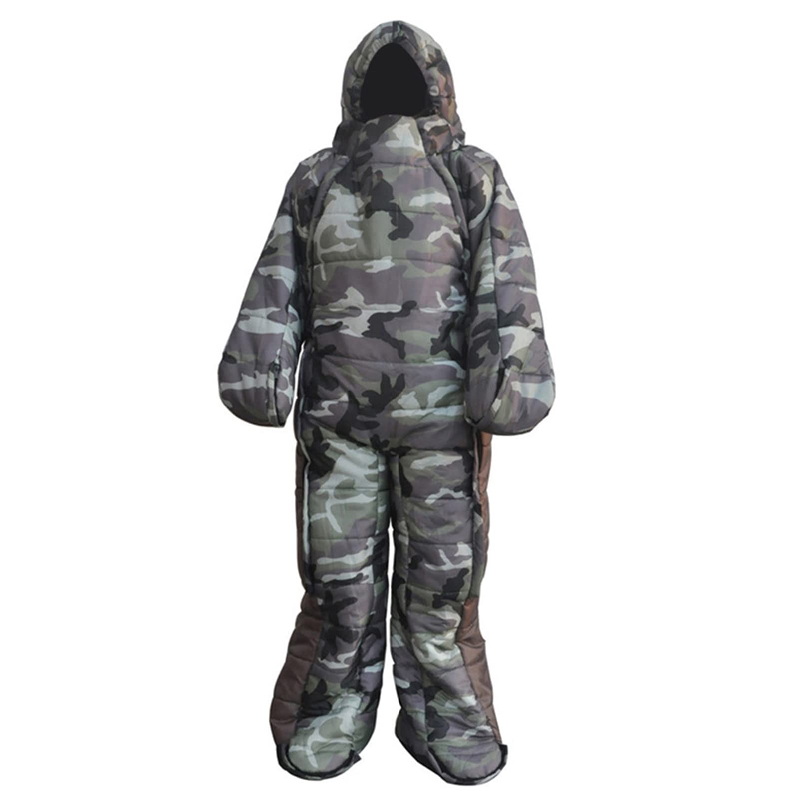 Leichte Schlafsack Mit Ärmeln Für Erwachsene Mit Armen Beinen Tragbarer Schlafsackanzug Outdoor Baumwoll Warmer Schlafsack, Wasserfest Winddicht Deckenschlafsack Für Camping (XL-Camouflage)