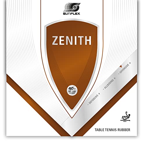 Sunflex Zenith Tischtennis-Belag | professioneller Offensiv Belag | ITTF zugelassen | geradlinig, schnell + sicheres Spiel | 2,1mm Schwamm | schwarz