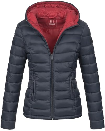 Marikoo Damen Jacke Steppjacke Übergangsjacke gesteppt B651 [B651-Luc-Navy-Gr.S]