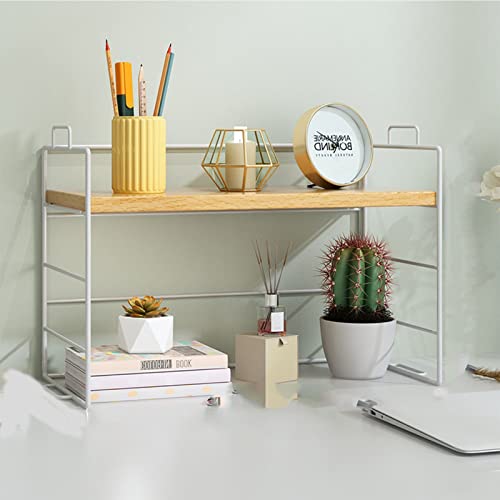 QYZUJIKL Bücherregal Desktop Bücherregal Schreibtisch Rack, Schmiedeeisen Desktop Display Stand