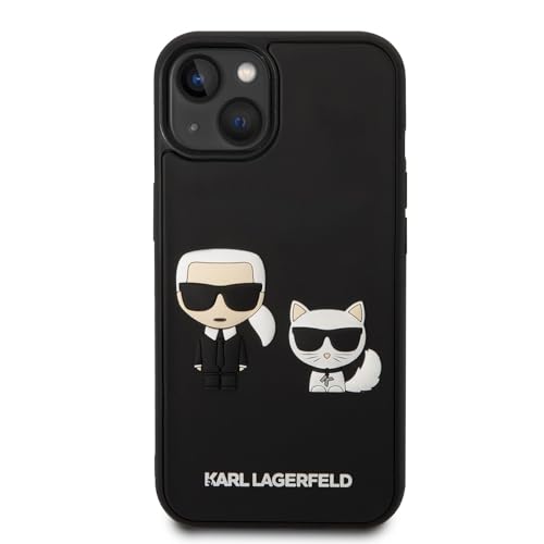 Karl Lagerfeld KLHCP14M3DRKCK hülle für iPhone 14 Plus 6,7" schwarz/Black hardcase Karl&Choupette Ikonik 3D