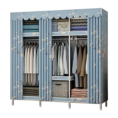 ZHANGshouf Kleiderschrank, Tragbarer Kleiderschrank Aus Segeltuch, Stoffgarderobe Mit Kleiderstange, Aufbewahrungsorganizer Für Den Kleiderschrank,C-128x45x172cm