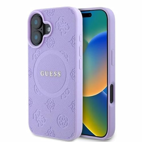 CG Mobile Guess GUHMP16SPSAPSMEU Hülle für iPhone 16 6.1" lila hardcase Saffiano Peony Classic Logo