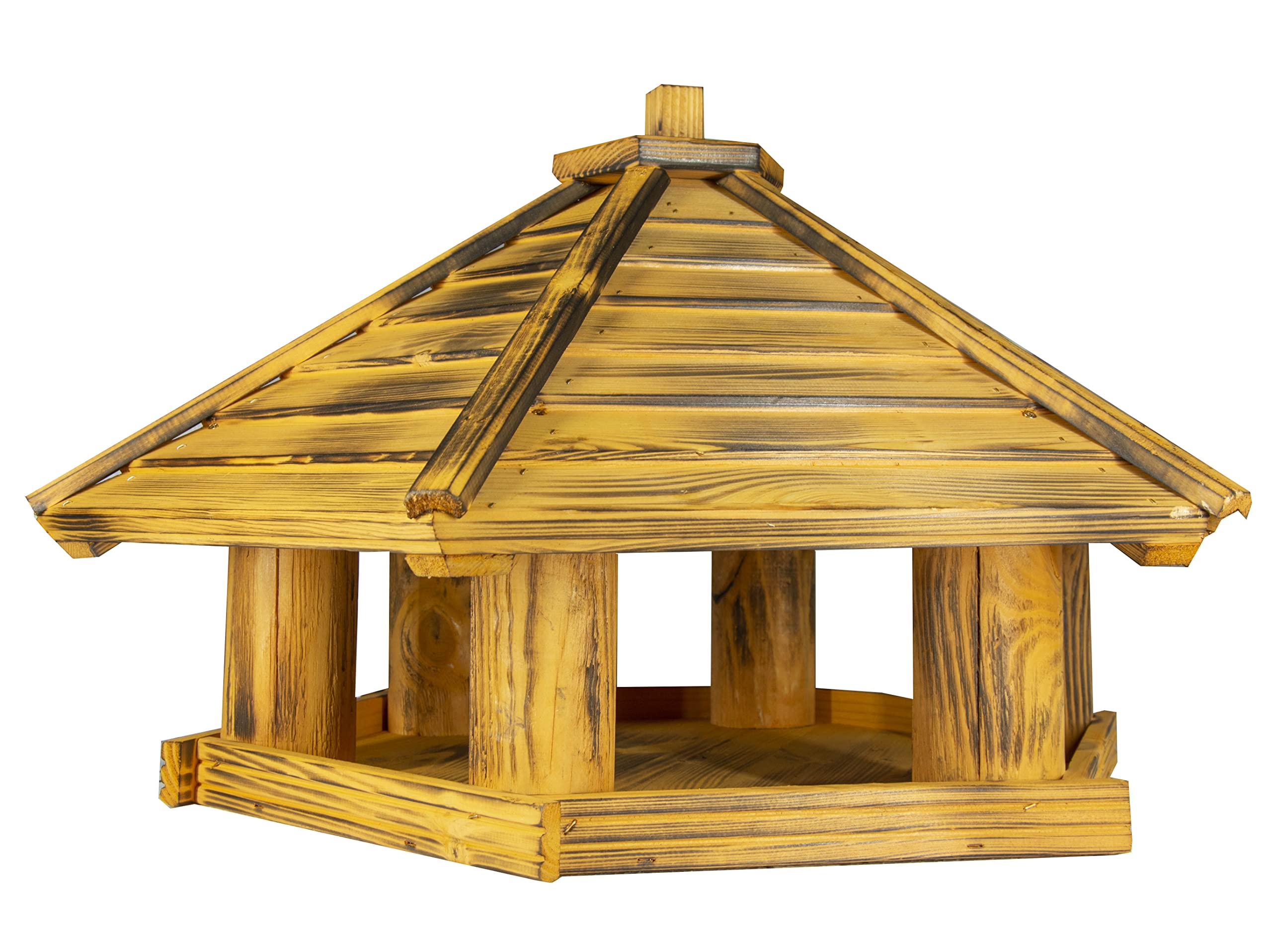 Vogelhaus zum Aufhängen - Vogelfutterhaus ohne Ständer - Futterhaus für Vögel - Vogelhäuser aus Holz - robuster Vogelhäuschen für Garten und Balkon - 43x60x54,5 cm