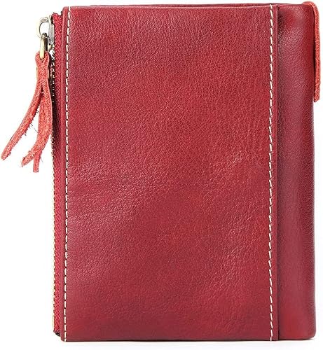 VSULZVNU Kartenetuis Damen Leder Geldbörse Weibliche Münzbörse Echtes Leder Kurze Damen Clutch Geldbörsen Ausweishalter Geldtaschen (Farbe: Blau)