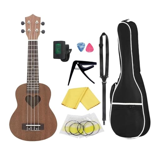 21 Zoll Ukulele Gitarre Sapele Holz Ukulele 4 Saiten Ukulele Mit Stimmgurt Kapodaster Saiten Zubehör Ukulele Einsteiger Kit