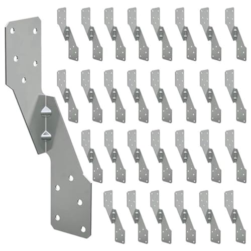 Fossthiroy 50 Stück Strong-Tie H2,5 A, feuerverzinkter Stahl, strapazierfähig, Hurricane-Gurte, Traversen/Sparrenbinder