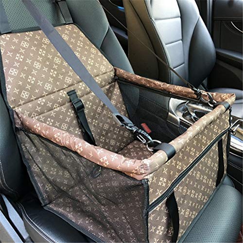 Autositz Hund Hundeautositz Hundesitz Pet Booster Seat Haustier Autositz Hundezubehör Hund Reisesitz für Auto Hundereiseträger Welpenautositz brown1