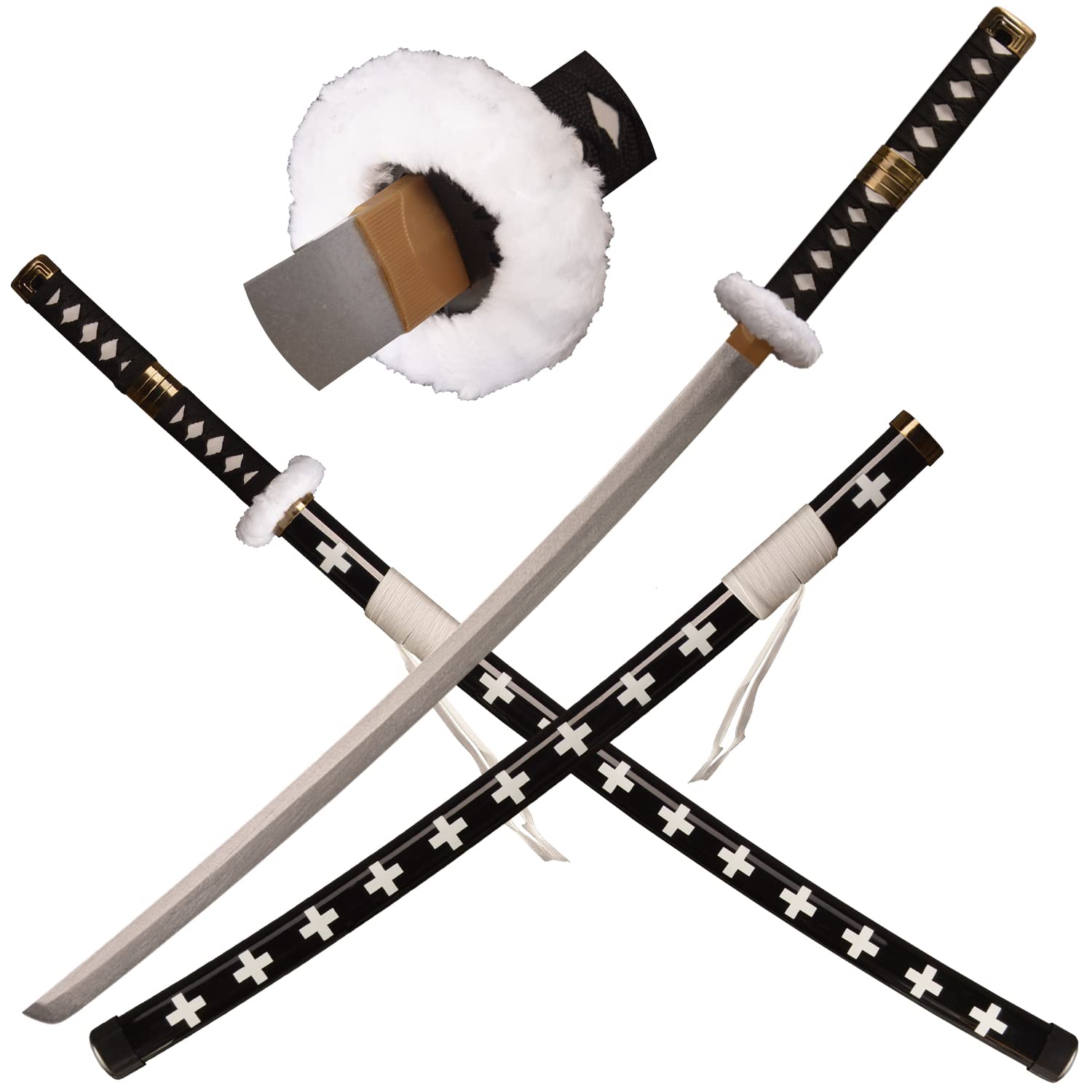 LQZJG Cosplay Anime Bambus Schwert, Trafalgar D. Water Law Schwert Katana Death Surgeon Katana weiß 103cm/42 Zoll