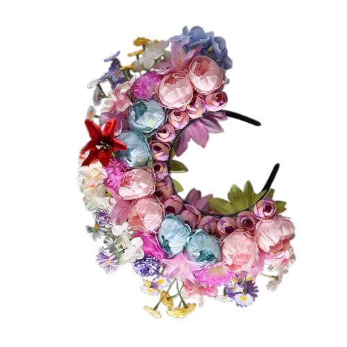 Doppelseitiges Blumen Stirnband Mexica Rosen Haarband Modisches Damen Braut Haar Accessoire Brautgirlanden Elegantes Hochzeits Haar Accessoire