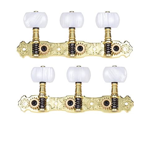 2 PCs (L & R Klassische Gitarren -Tuning -Peg -Akustik -Gitarrenmaschinenköpfe 1: 16 Tuning Keys Knöpfe Stimmwirbel Mechaniken (Color : Gold Plated)