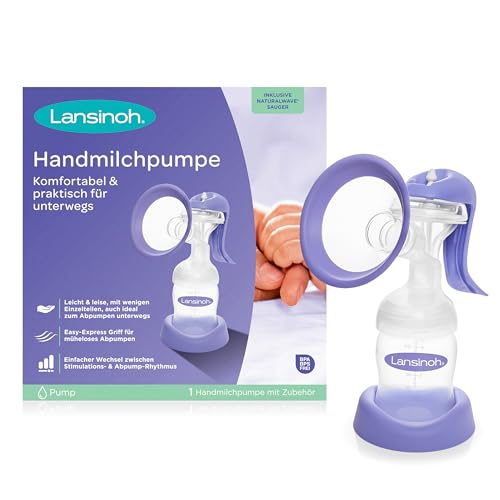 Lansinoh Handmilchpumpe - manuelle Milchpumpe für sanftes und effektives Abpumpen