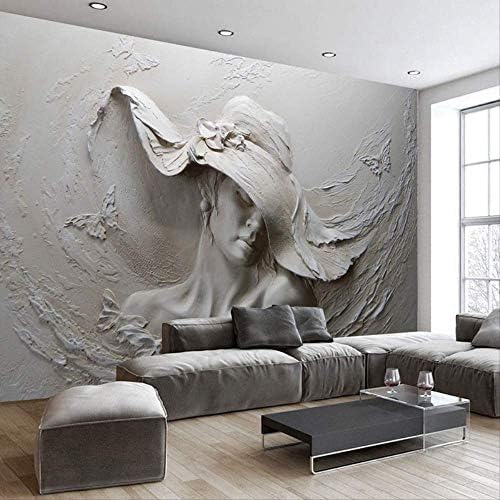 XLMING Relief Grau Schönheit Ölgemälde Abstrakt 3D Tapeten Home Esszimmer Sofa Schlafzimmer Wohnzimmer TV Hintergrund-150cm×105cm